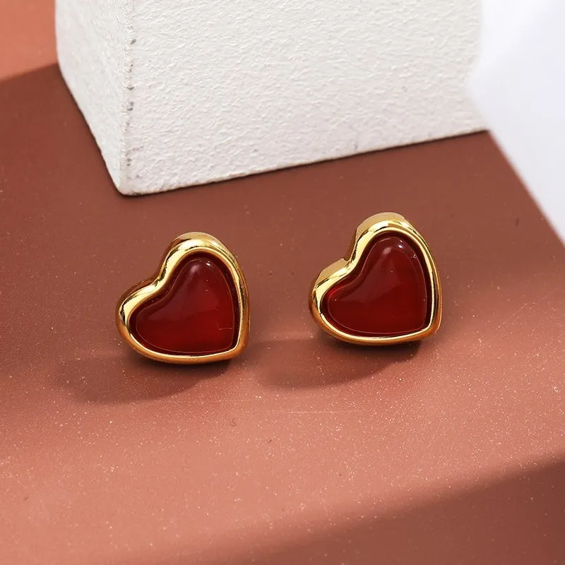 Change Better Natural Red Agate Love Heart Earring Necklace Jewelry Set Women Fashion Gold Color Stainless Steel Girls Gift
Change Better Natural Red Agate Love Heart Earring Necklace Jewelry Set Women Fashion Gold Color Stainless Steel Girls Gift