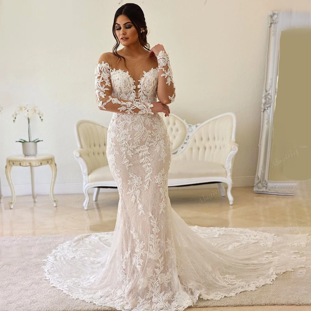 Aviana Long Sleeve Mermaid Wedding Dress Boho Beach Wedding Dress Lace Elegant Bridal Dress Simple Wedding Gown Robe Mariage
Aviana Long Sleeve Mermaid Wedding Dress Boho Beach Wedding Dress Lace Elegant Bridal Dress Simple Wedding Gown Robe Mariage
