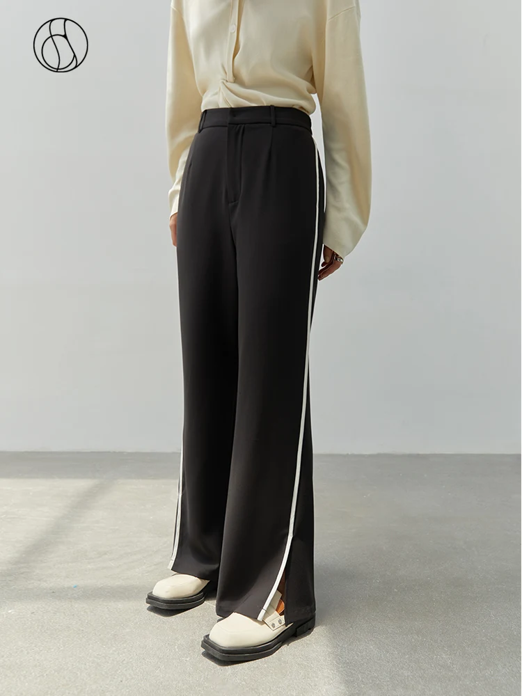 DUSHU Casual Style Contrast Color Edge Split Fashion Women Pants Autumn2022 All-match Straight Tube Wide Legs Female Trousers
DUSHU Casual Style Contrast Color Edge Split Fashion Women Pants Autumn2022 All-match Straight Tube Wide Legs Female Trousers