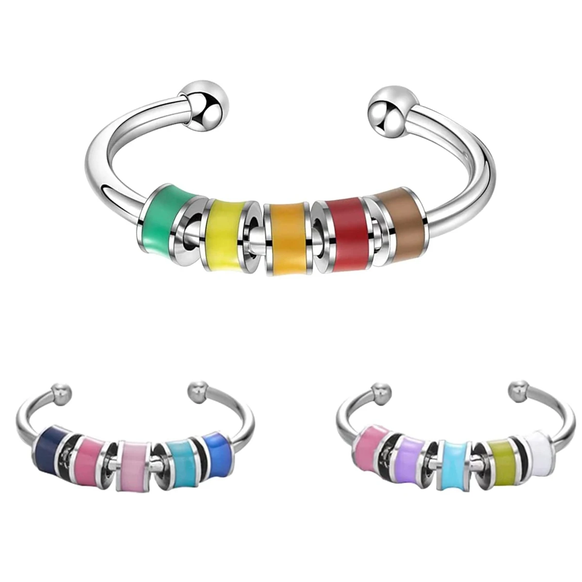 Fidget Rings for Anxiety for Women,3Pcs Enamel Spinning Anxiety Rings with Beads,to My Adjustable Anxiety Ring
Fidget Rings for Anxiety for Women,3Pcs Enamel Spinning Anxiety Rings with Beads,to My Adjustable Anxiety Ring