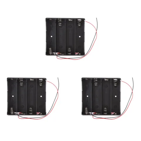 Black Plastic DIY Battery Storage Case Clip Holder Container 1X 2X 3X 4X 18650 Battery Storage Box Case Wire Lead Pin