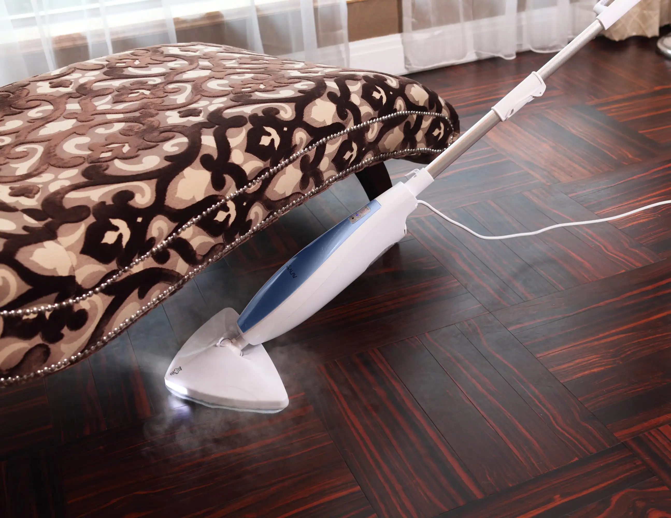 STM-402 Professional Multi-Surface Steam Mop with LED Lights, Stand By Mode, 1100-Watt, Blue
STM-402 Professional Multi-Surface Steam Mop with LED Lights, Stand By Mode, 1100-Watt, Blue
