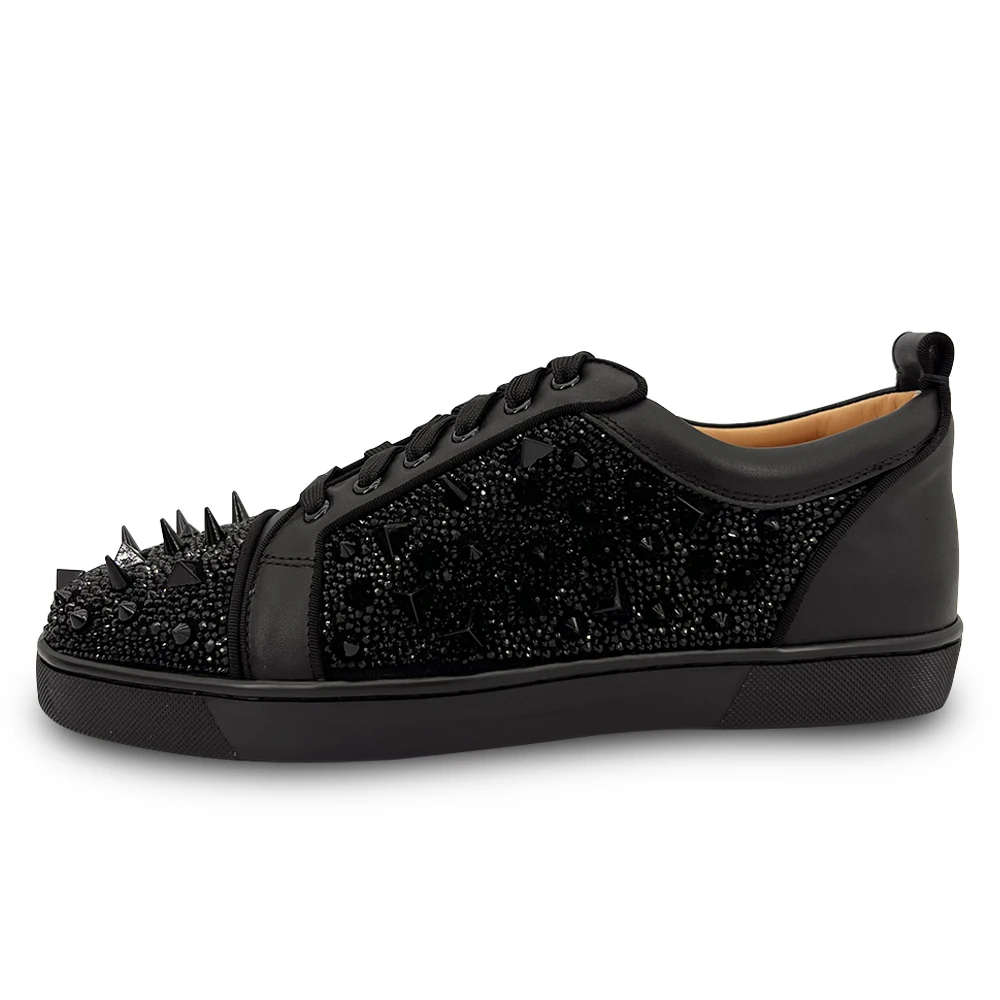 Luxury Designer Black Crystal Rivets Casual Shoes Red Bottom Low Top Flat Sneakers Punk Hip-hop Women Men Sport Shoes Trainers
Luxury Designer Black Crystal Rivets Casual Shoes Red Bottom Low Top Flat Sneakers Punk Hip-hop Women Men Sport Shoes Trainers