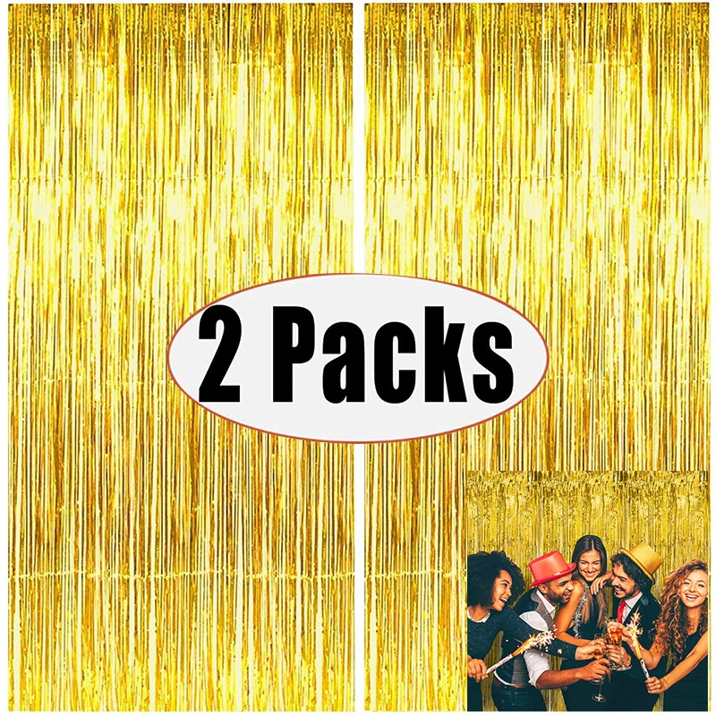 2Pack 1X2M Gold Metallic Foil Tinsel Fringe Curtain Backdrop Birthday Wedding Bachelorette Party Decoration Adult Anniversary
2Pack 1X2M Gold Metallic Foil Tinsel Fringe Curtain Backdrop Birthday Wedding Bachelorette Party Decoration Adult Anniversary