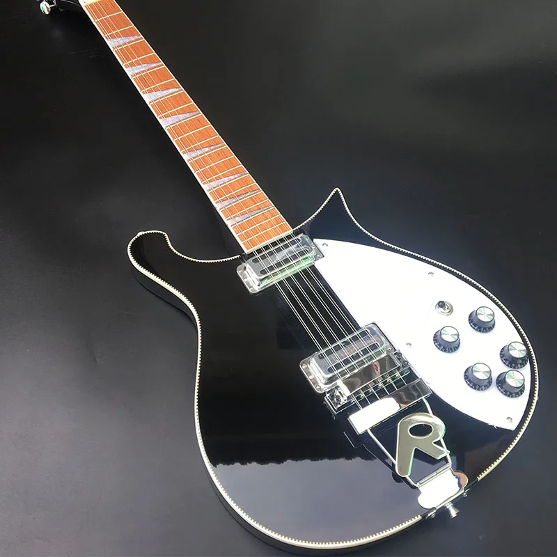 

High-quality 12-string Rickon 660 electric guitar. Black paint, neck through the body,free shipping
