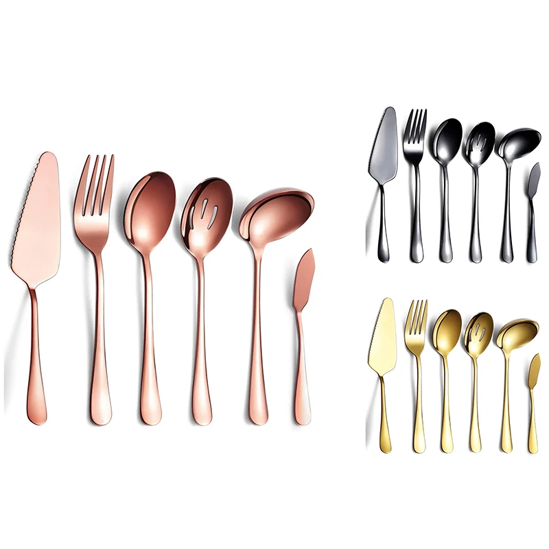 6-Piece Serving Flatware Silverware Set, Serving Utensil Set,Include Cake Server, Slotted Serving Spoon
6-Piece Serving Flatware Silverware Set, Serving Utensil Set,Include Cake Server, Slotted Serving Spoon