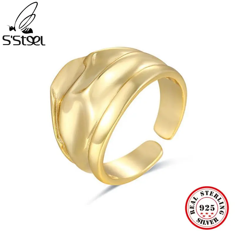 S'STEEL 925 Sterling Silver Geometric Minimalist Irregular Personalized Ring Gold Luxury Designer Accessories For Women Jewelry
S'STEEL 925 Sterling Silver Geometric Minimalist Irregular Personalized Ring Gold Luxury Designer Accessories For Women Jewelry