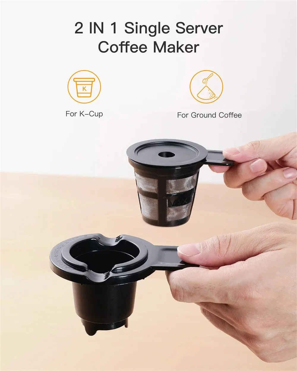Maker, Single Serve Coffee Maker for K-Cup Pod & Ground Coffee, with Coffee Grinder, 6 to 14 Oz. Brew Sizes
Maker, Single Serve Coffee Maker for K-Cup Pod & Ground Coffee, with Coffee Grinder, 6 to 14 Oz. Brew Sizes