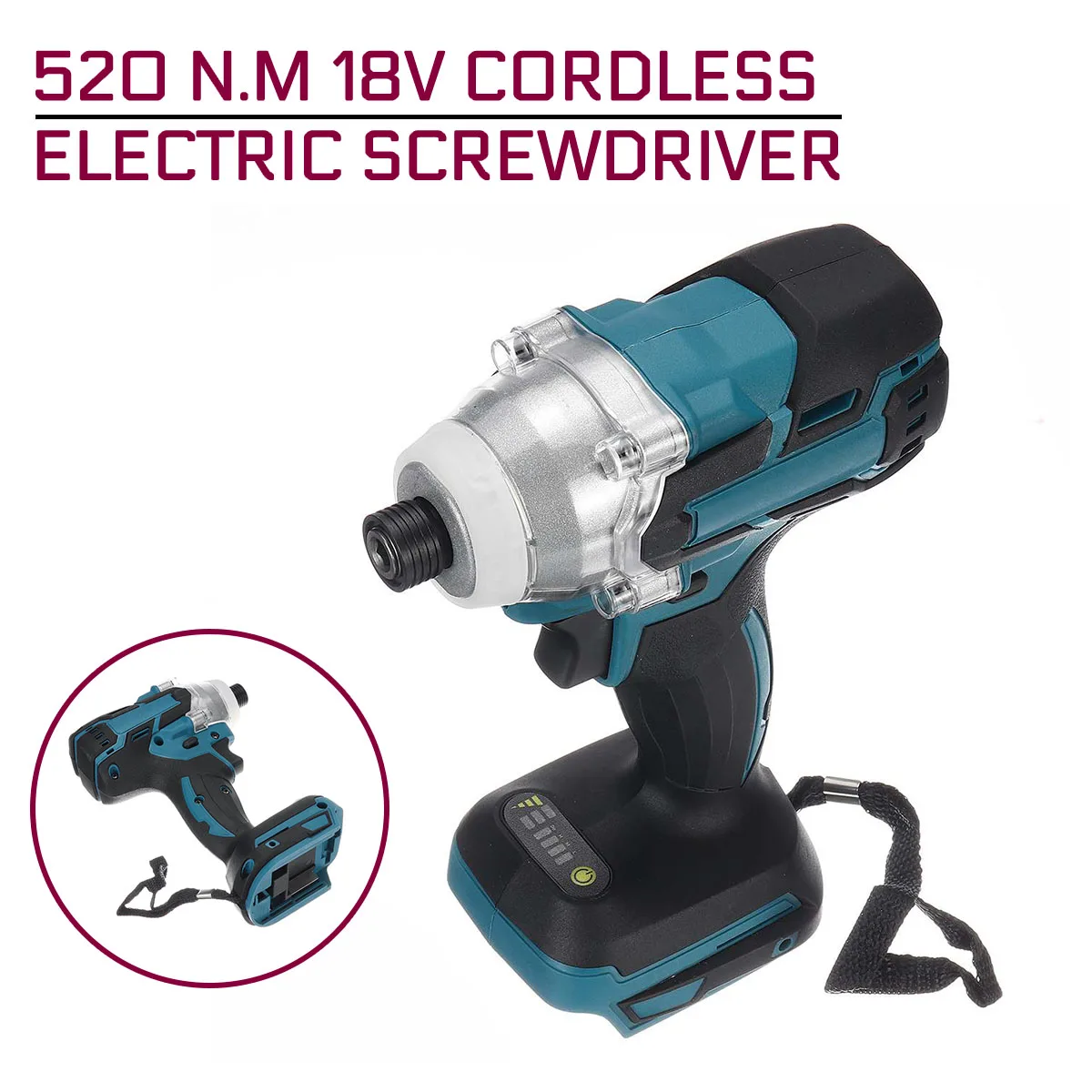 18V 520 N.m Cordless Electric Wrench Screwdriver Speed Impact Rechargable Brushless Drill Driver+ LED Light For Makita Battery
18V 520 N.m Cordless Electric Wrench Screwdriver Speed Impact Rechargable Brushless Drill Driver+ LED Light For Makita Battery