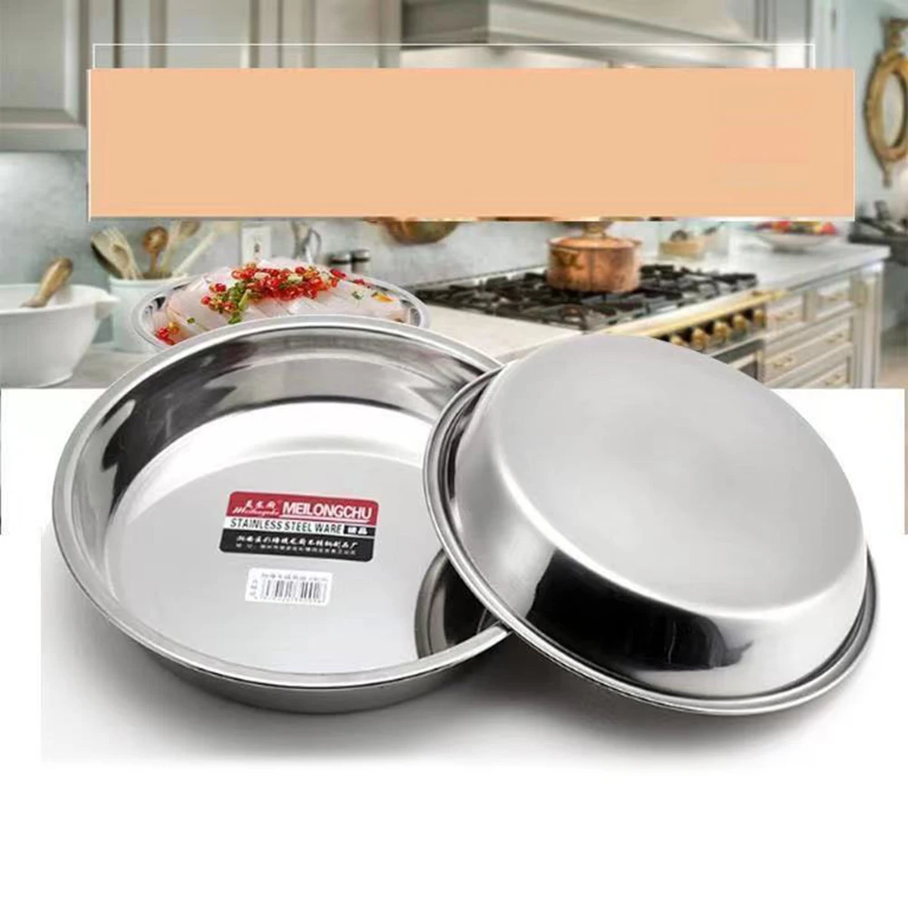 22-36cm Stainless Steel Plate Cold Crust Tray Non-Magnetic Cake Flat Hotel Kitchen Dining Restaurant Cooking Utensils Dinnerware
22-36cm Stainless Steel Plate Cold Crust Tray Non-Magnetic Cake Flat Hotel Kitchen Dining Restaurant Cooking Utensils Dinnerware