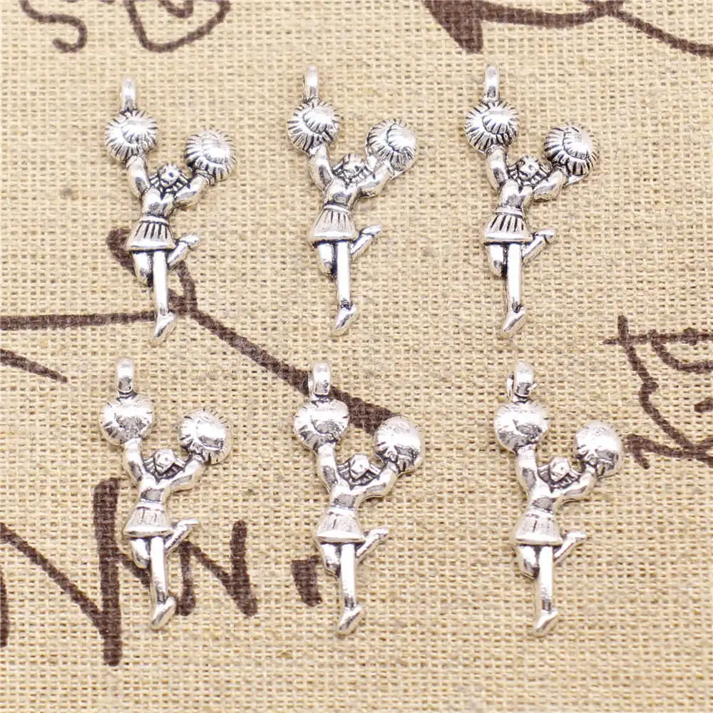 Cheerleader Charms Craft Pendant For Jewelri Make Accessories 29X14mm Antique Silver Color 10 Pieces
Cheerleader Charms Craft Pendant For Jewelri Make Accessories 29X14mm Antique Silver Color 10 Pieces