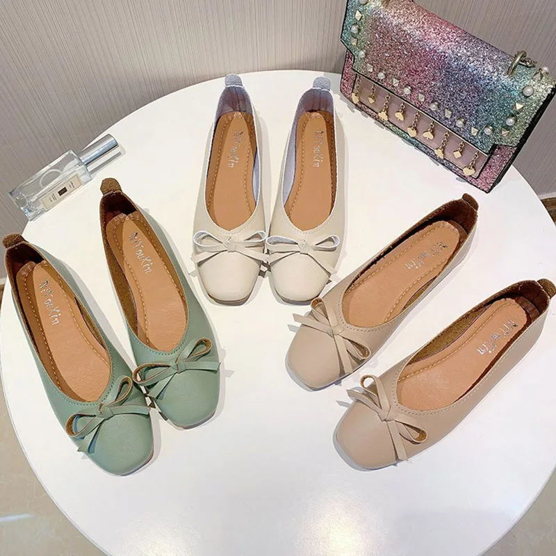 Women Bow Flats Leather Slip on Flat Shoes For Woman Shallow Single Shoes Butterfly Knot Loafers Green Ladies Boat Shoes 8491N
Women Bow Flats Leather Slip on Flat Shoes For Woman Shallow Single Shoes Butterfly Knot Loafers Green Ladies Boat Shoes 8491N