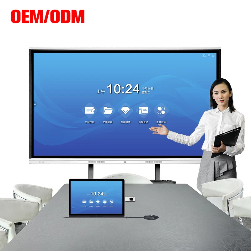 

75 inch smart white board 10 points ir touch screen computer indoor 4k interactive whiteboard