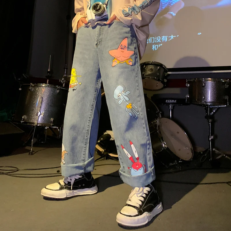 Men and Women Harajuku Cartoon Printed Jeans Korean Style Hip-hop Nine-point Loose Casual Fashion denim Harem Pants Streetwear
Men and Women Harajuku Cartoon Printed Jeans Korean Style Hip-hop Nine-point Loose Casual Fashion denim Harem Pants Streetwear