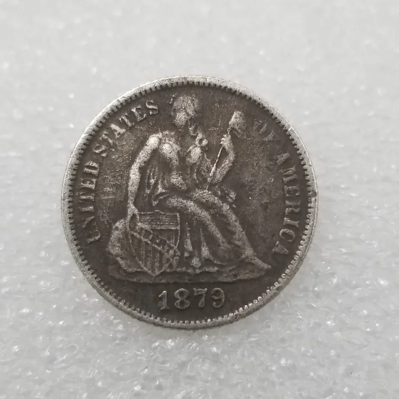 American 1879 One Dime Brass Silver-plated Commemorative Collectible Coin Gift Lucky Challenge Coin
American 1879 One Dime Brass Silver-plated Commemorative Collectible Coin Gift Lucky Challenge Coin