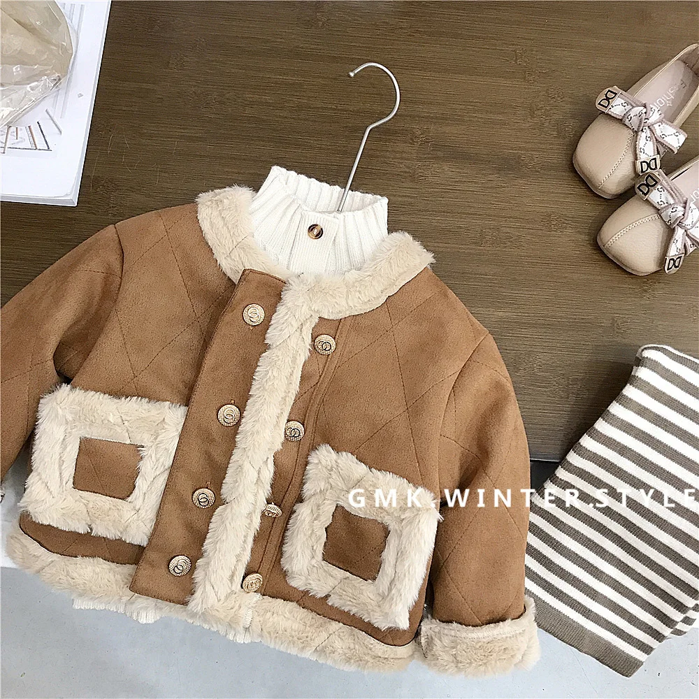 Fashion Casual Fleece Thick Fur Coat For 2-8 Years Old Kids Girls Autumn Winter Round Neck Cardigan Children's Suede Clothes
Fashion Casual Fleece Thick Fur Coat For 2-8 Years Old Kids Girls Autumn Winter Round Neck Cardigan Children's Suede Clothes