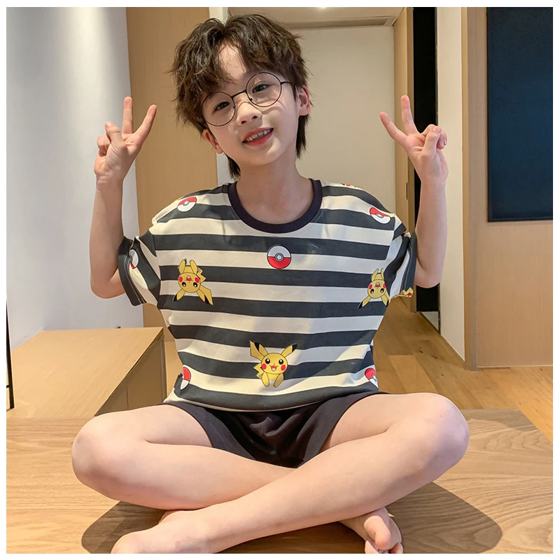 Pokemon Pikachu Summer Children's Pure Cotton Thin T-Shirt Shorts Set Casual Breathable Loose Boys' Multiple Styles Homewear Set
Pokemon Pikachu Summer Children's Pure Cotton Thin T-Shirt Shorts Set Casual Breathable Loose Boys' Multiple Styles Homewear Set