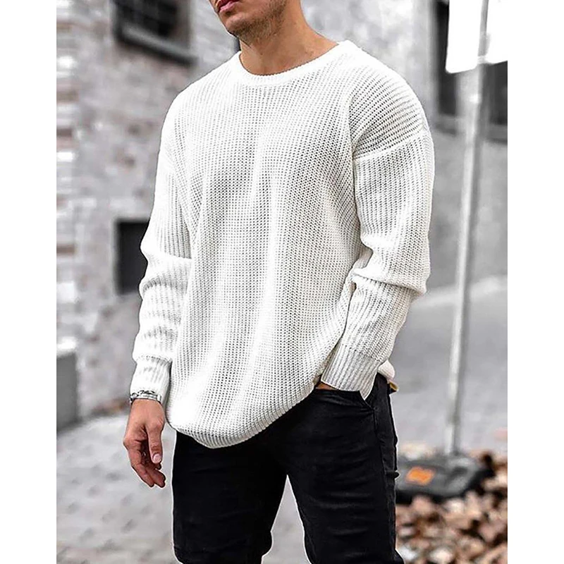 New Men's Sweater Autumn And Winter Fashion Knitted Sweater Round Neck Solid Color Long Sleeve Pullover Tops Clothing Sweater
New Men's Sweater Autumn And Winter Fashion Knitted Sweater Round Neck Solid Color Long Sleeve Pullover Tops Clothing Sweater