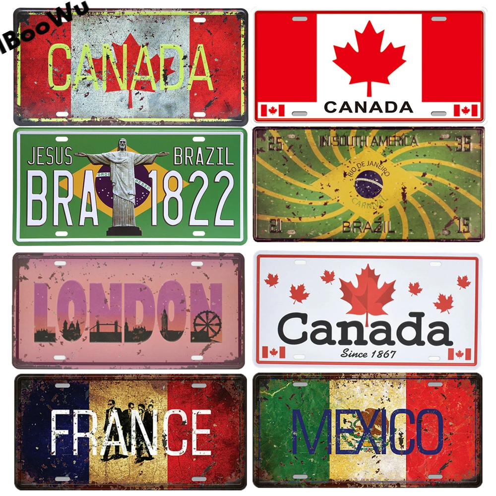 Worldwide Popular City License Plate Poster Vintage Wall Decor Canada/London/Brazil Metal Tin Sign Plaques Poster 15x30cm A1
Worldwide Popular City License Plate Poster Vintage Wall Decor Canada/London/Brazil Metal Tin Sign Plaques Poster 15x30cm A1