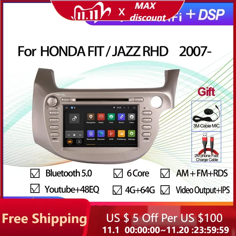 Android 12 Восьмиядерный Авто Радио стерео для Honda Fit/Jazz 2007-2013 правосторонний вождение автомобиля GPS навигация Мультимедиа DVD плеер
Android 12 Восьмиядерный Авто Радио стерео для Honda Fit/Jazz 2007-2013 правосторонний вождение автомобиля GPS навигация Мультимедиа DVD плеер