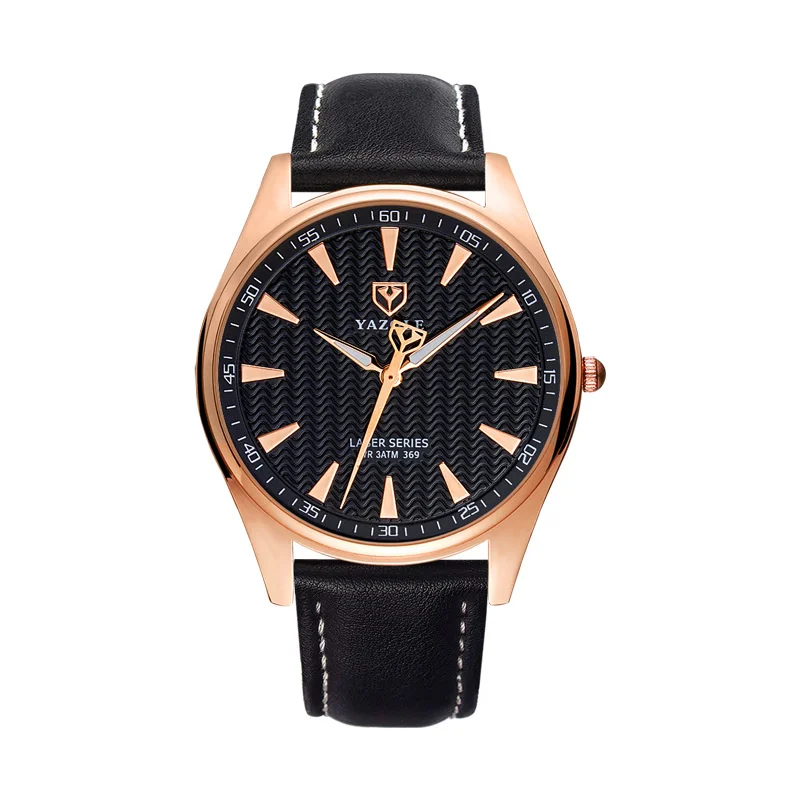 

Quartz Watch for Men's Business Casual Rose Gold Hollow Out Pointer Luminous Waterproof Gentleman's Watch Relogios Masculino