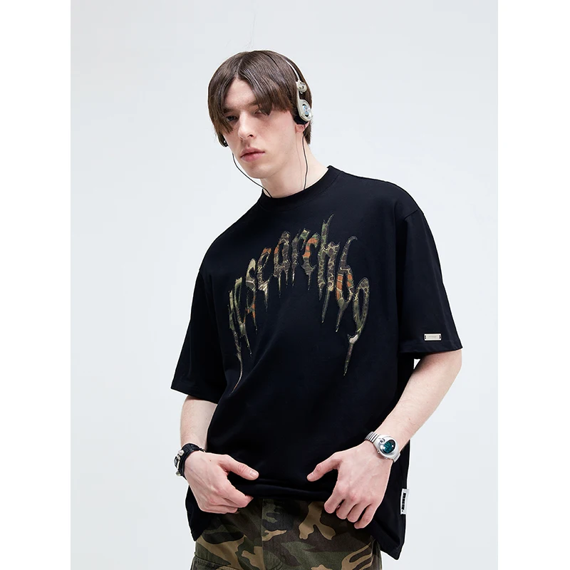 Scratch Patch Embroidered LOGO Heavy Cotton T Shirts for Men Streetwear Hip-hop Short Sleeve Tee Chic Style R69
Scratch Patch Embroidered LOGO Heavy Cotton T Shirts for Men Streetwear Hip-hop Short Sleeve Tee Chic Style R69