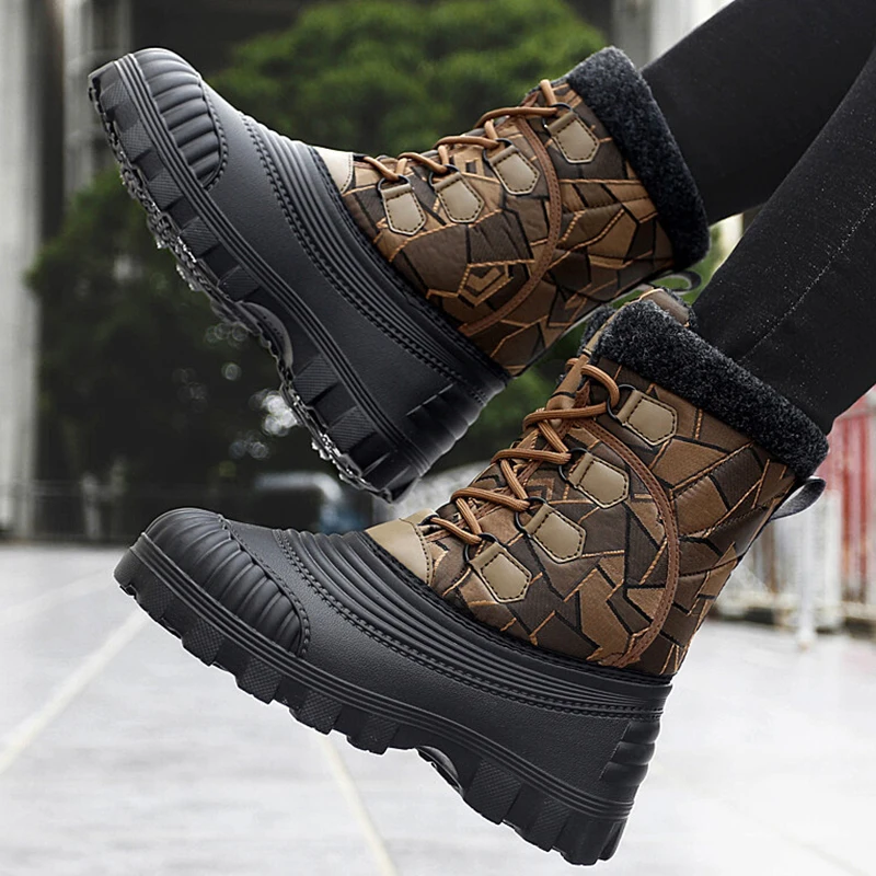 Men Winter Boots 2022 New Plush Fleece Durable Non-Slip Lace-Up Thick Sole Male Shoes Outdoor Camouflage Fahsion Warm Ankle Boot
Men Winter Boots 2022 New Plush Fleece Durable Non-Slip Lace-Up Thick Sole Male Shoes Outdoor Camouflage Fahsion Warm Ankle Boot