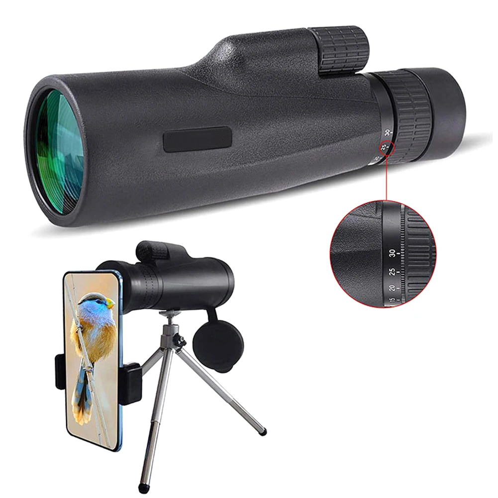 10-30×50 Powerful Monocular Telescope for Smartphone 50mm FMC BAK4 Prism for Bird Watching, Camping, Hiking, Hunting
10-30×50 Powerful Monocular Telescope for Smartphone 50mm FMC BAK4 Prism for Bird Watching, Camping, Hiking, Hunting