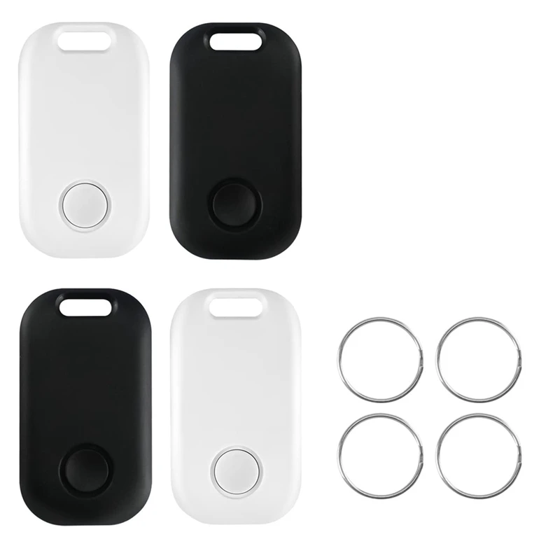 

4 PCS Black White Keys Locator, Bluetooth Tracker for Keys Pets Wallets and School Bag, Key Finder Smart Trackers