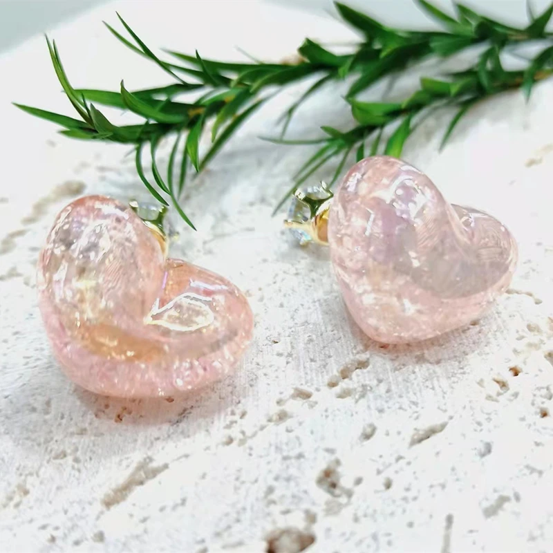 Cute Korea Design Earrings For Girl Women Latest Simple Stud Earrings Minimalist Transparent Heart-shaped Round Glass Earrings
Cute Korea Design Earrings For Girl Women Latest Simple Stud Earrings Minimalist Transparent Heart-shaped Round Glass Earrings