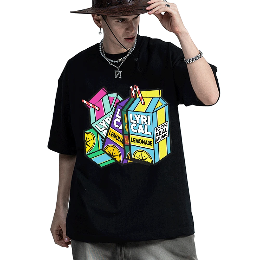 New Pattern Lyrical Lemonade Harajuku T-shirt 100% Real Music Short Sleeve T Shirt Male Black Pure Cotton Tshirt Men Women Tops
New Pattern Lyrical Lemonade Harajuku T-shirt 100% Real Music Short Sleeve T Shirt Male Black Pure Cotton Tshirt Men Women Tops