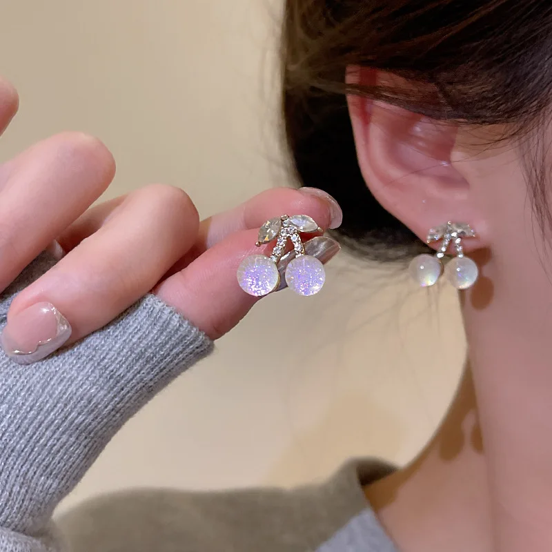 Fashion Jewelry Cute Cherry Korean Gradient Cherry Jelly 925 Silver Stud Earrings Female Fruit Earrings for Woman Summer
Fashion Jewelry Cute Cherry Korean Gradient Cherry Jelly 925 Silver Stud Earrings Female Fruit Earrings for Woman Summer