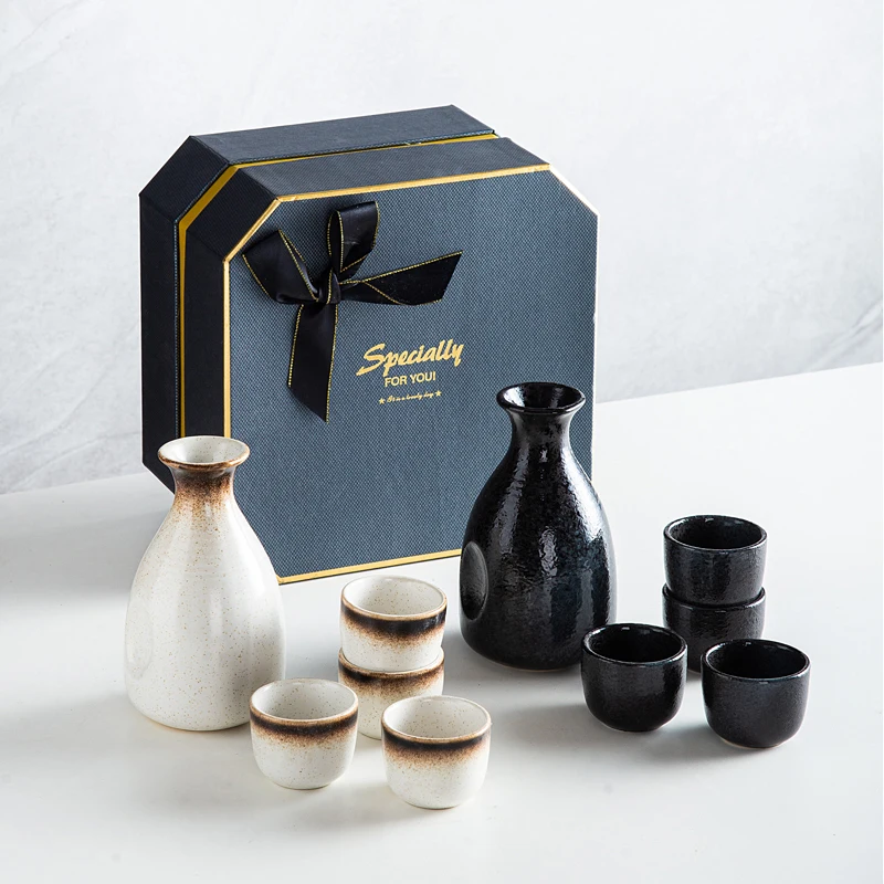 

Винный набор сакэ в японском стиле, теплый китайский домашний керамический набор сакэ для вина, подарок на день Святого Валентина, День рождения