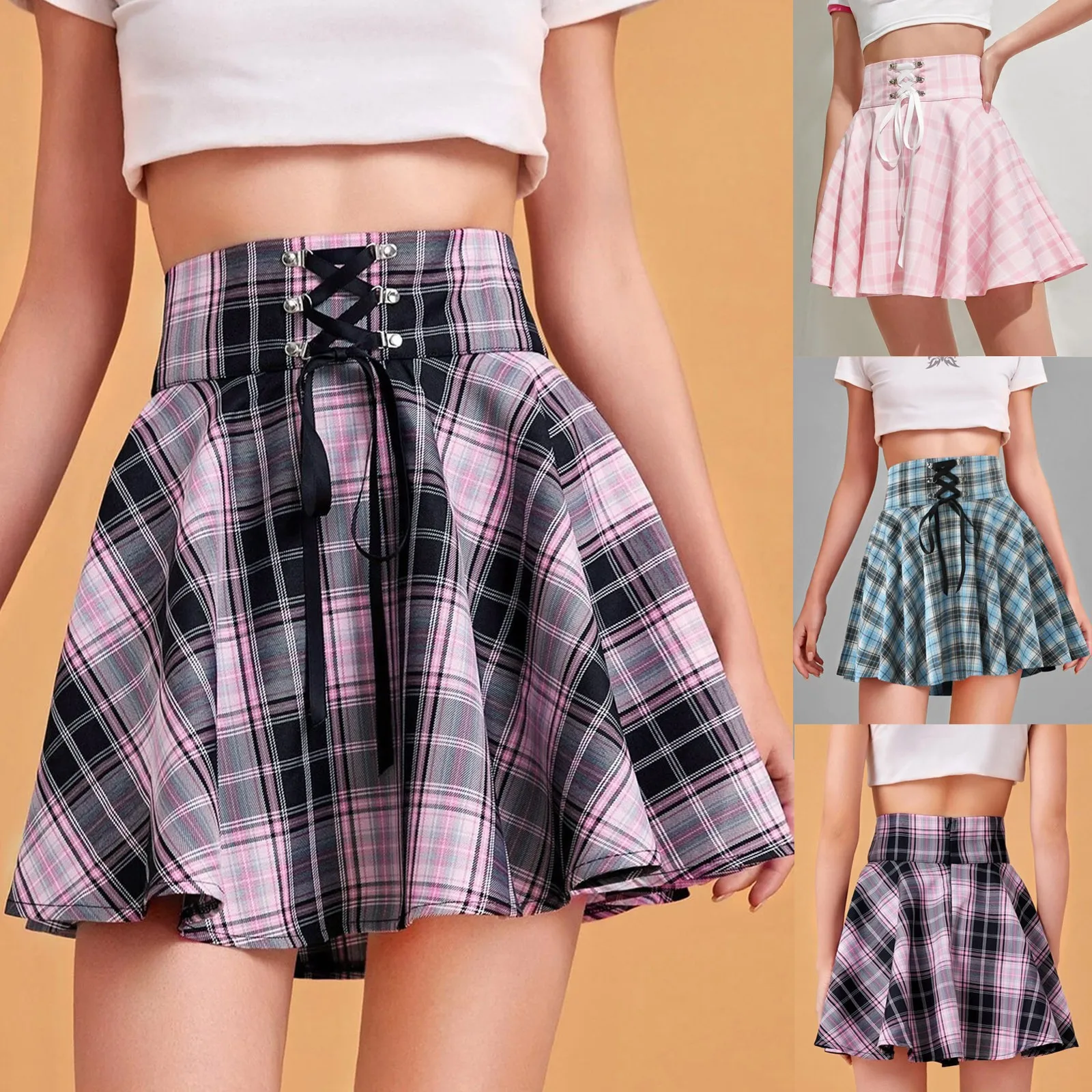 Gothic Punk Harajuku Women Plaid Print Skirt Lace Up Hip Hop Winter Casual Green Grey Red Plaid Pleated Skirts Skater Punk 2021
Gothic Punk Harajuku Women Plaid Print Skirt Lace Up Hip Hop Winter Casual Green Grey Red Plaid Pleated Skirts Skater Punk 2021