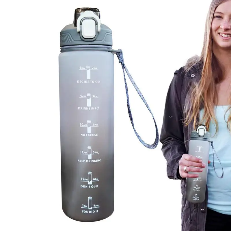 1 Liter Water Bottle Drinking Bottle Sports Water Bottle With Time Marker And Straw Portable Reusable Cups Leakproof
1 Liter Water Bottle Drinking Bottle Sports Water Bottle With Time Marker And Straw Portable Reusable Cups Leakproof