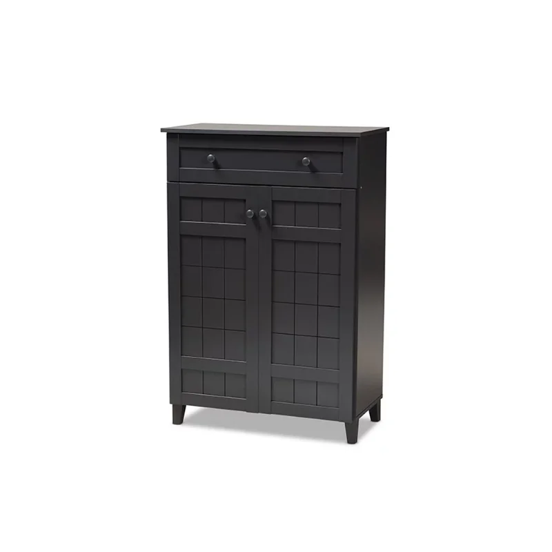 Glidden Modern and Contemporary Dark Grey Finished 5-Shelf Wood Shoe Storage Cabinet with Drawer
Glidden Modern and Contemporary Dark Grey Finished 5-Shelf Wood Shoe Storage Cabinet with Drawer