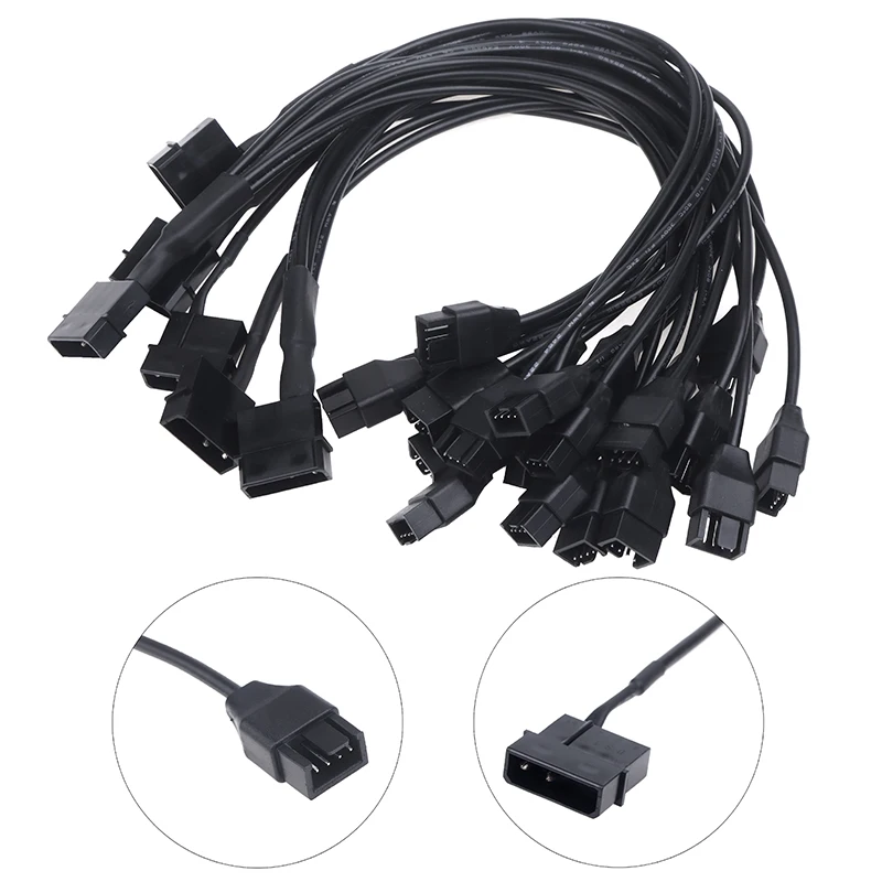 

Высококачественный 4-контактный кабель для вентилятора ШИМ от 1 до 1/2/3/4/5/6, разветвитель путей, черный Удлинительный кабель, соединитель, удлинительные кабели PWM