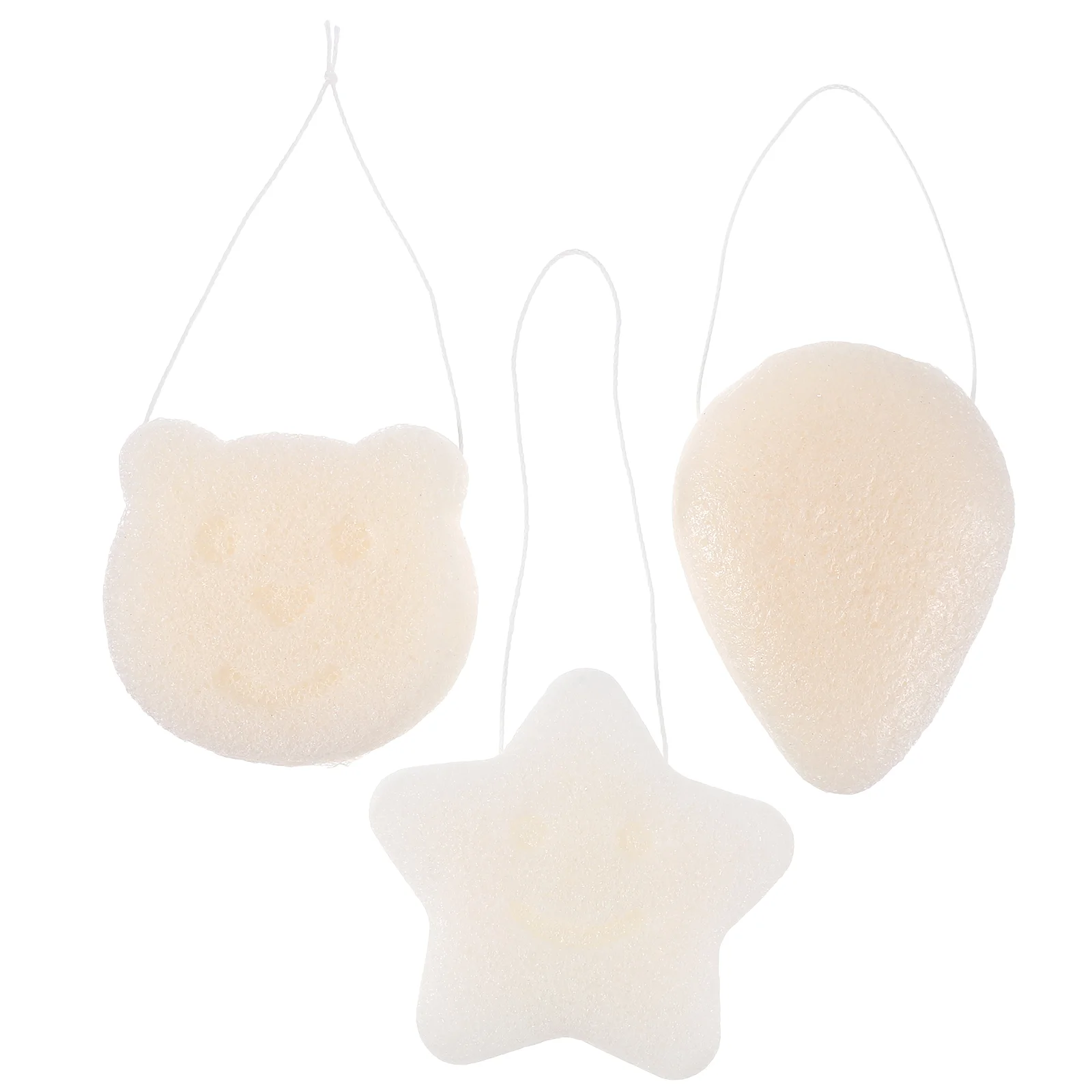 

3 Pcs Facial Sponges Washing Face Konjac Cleansing Exfoliating Cute Body Bath Ball/Bath Wipe/Bath Flower Cleaning Facials