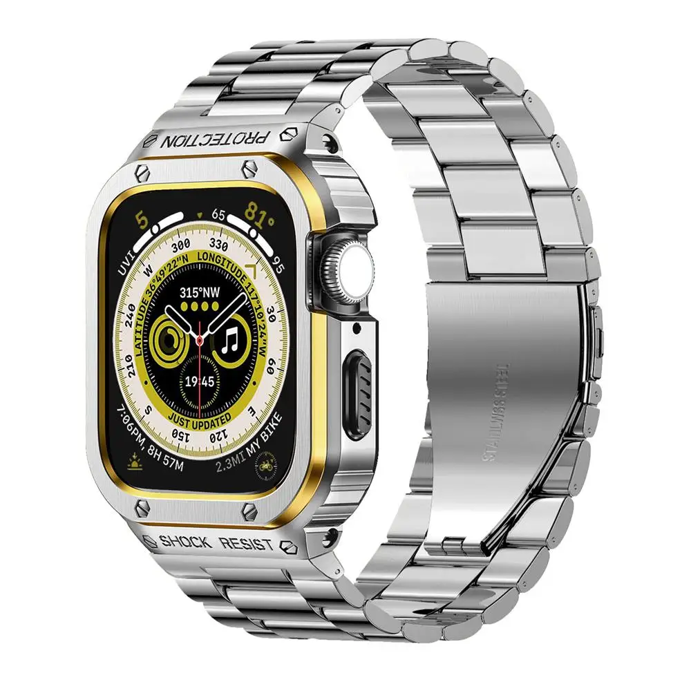 Ремешок из нержавеющей стали + фотоэлемент для Apple Watch Band 45 мм 44 мм 44 мм 45 мм, бампер, рамка, аксессуары для iwatch series 7 4 5 SE 6 8
Ремешок из нержавеющей стали + фотоэлемент для Apple Watch Band 45 мм 44 мм 44 мм 45 мм, бампер, рамка, аксессуары для iwatch series 7 4 5 SE 6 8