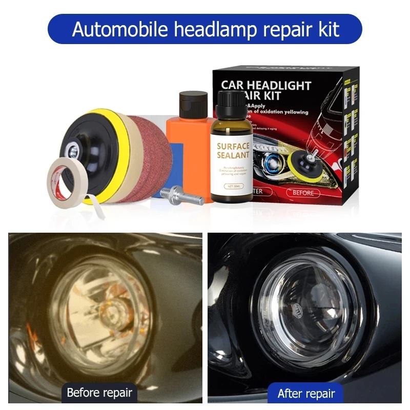 Car Headlight Restoration Polishing Kits Auto Headlamp Repair Tool Set Repair Light Lens Polisher Car Care Sanding Discs Pad
Car Headlight Restoration Polishing Kits Auto Headlamp Repair Tool Set Repair Light Lens Polisher Car Care Sanding Discs Pad