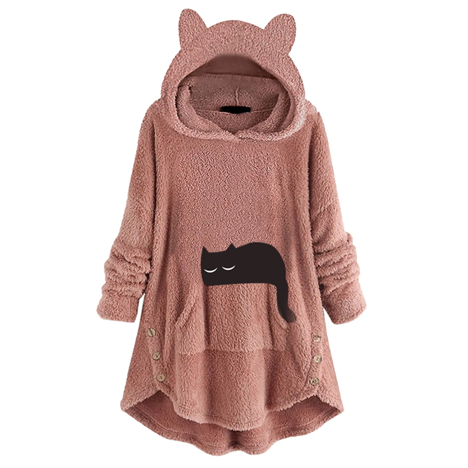 Sweatshirts Women Hoodie Women Pocket Cat Ear Hoodie Fleece Sweater Button Cute Printing Classic Long Sleeves Top Boy Girl
Sweatshirts Women Hoodie Women Pocket Cat Ear Hoodie Fleece Sweater Button Cute Printing Classic Long Sleeves Top Boy Girl