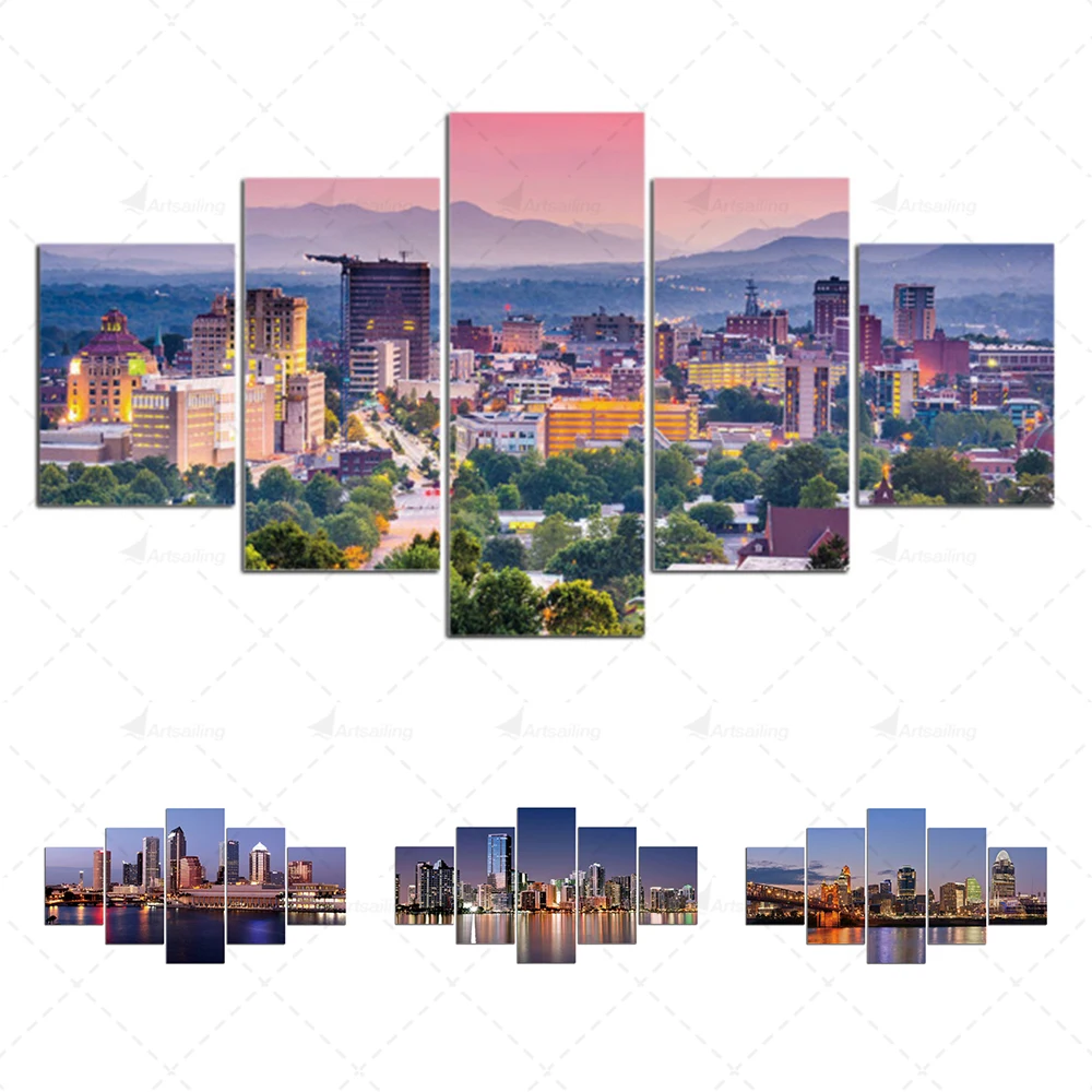Modern Wall Art City Building 5 Panels Canvas Painting Landscape Posters Pictures for Living Bedroom Home Decor
Modern Wall Art City Building 5 Panels Canvas Painting Landscape Posters Pictures for Living Bedroom Home Decor