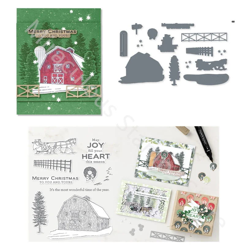 Christmas Card Decoration Metal Cutting Dies and Clear Stamps DIY Scrapbooking Card Making Journaling Transparent Seals Crafts 
Christmas Card Decoration Metal Cutting Dies and Clear Stamps DIY Scrapbooking Card Making Journaling Transparent Seals Crafts