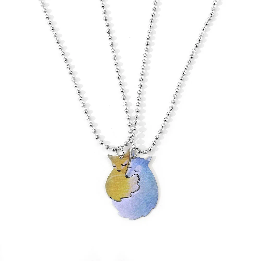 Stainless Steel New Arrivals Hand Painted Fox Embracing Wolf Pendant Good Friend Necklace Couple Gift For Women Trendy Jewelry
Stainless Steel New Arrivals Hand Painted Fox Embracing Wolf Pendant Good Friend Necklace Couple Gift For Women Trendy Jewelry