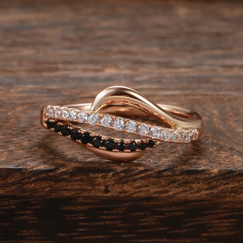 Korean Pop Rose Gold Ring Female Fashion Cold Wind Hollow Carved Black and White Zircon Ring Curve Cross Star Ring
Korean Pop Rose Gold Ring Female Fashion Cold Wind Hollow Carved Black and White Zircon Ring Curve Cross Star Ring