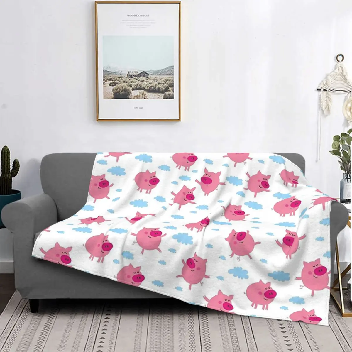 Pink Pigs On Cloud Blanket Pig Fleece Plush All Season Cute Super Warm Ultra-Soft Throw Blankets For home Rug Piece
Pink Pigs On Cloud Blanket Pig Fleece Plush All Season Cute Super Warm Ultra-Soft Throw Blankets For home Rug Piece