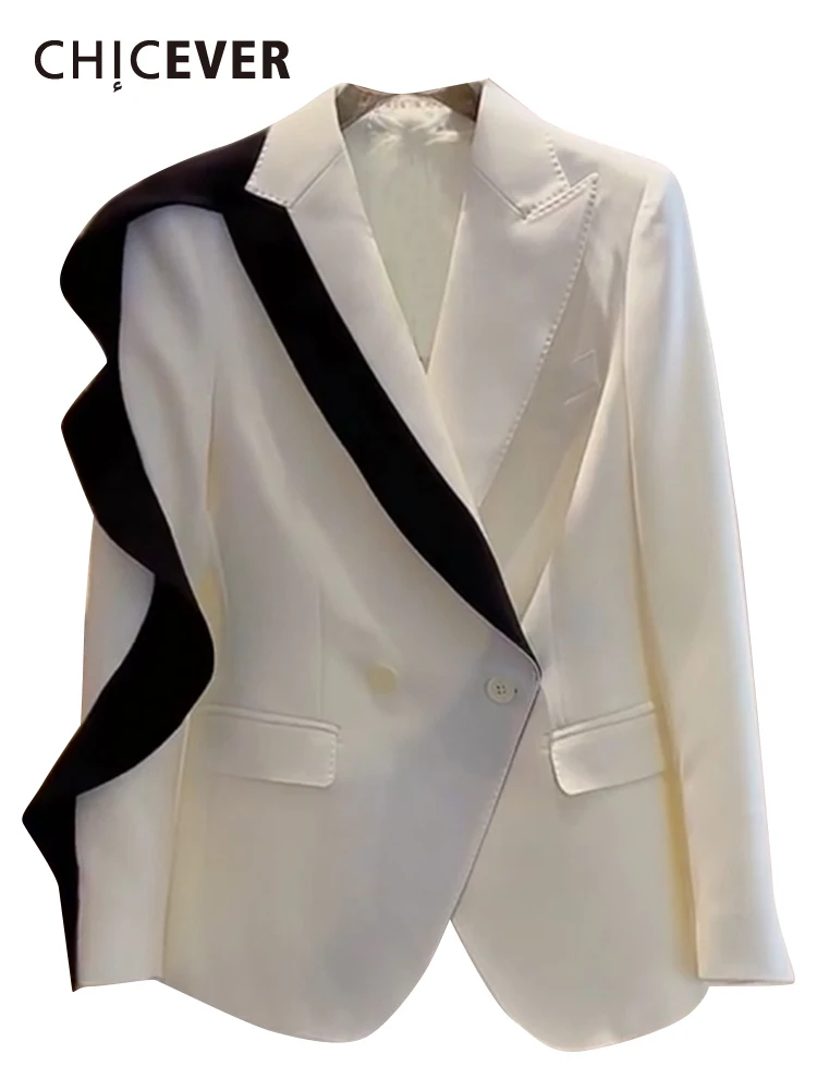 CHICEVER Minimalist Asymmetrical Colorblock Blazers For Women Notched Collar Long Sleeve Casual Loose Temperament Blazers Female
CHICEVER Minimalist Asymmetrical Colorblock Blazers For Women Notched Collar Long Sleeve Casual Loose Temperament Blazers Female