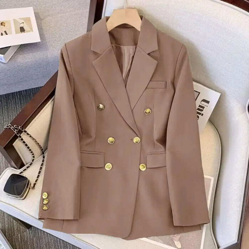 Lady Formal Jacket Chic Women's Double Breasted Elegant Ol Style Loose Fit Lapel Collar Pockets for Formal Business Attire Women
Lady Formal Jacket Chic Women's Double Breasted Elegant Ol Style Loose Fit Lapel Collar Pockets for Formal Business Attire Women