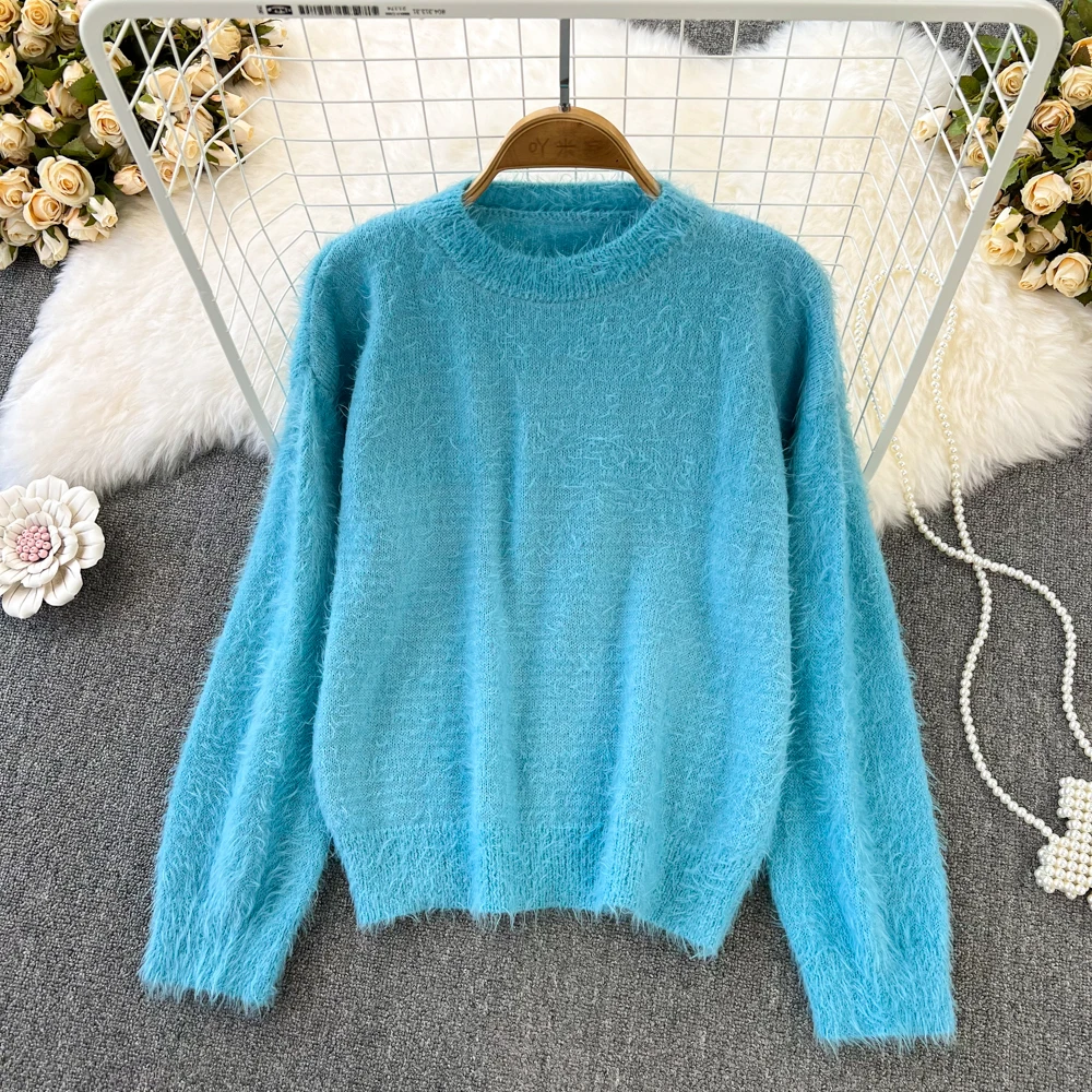 Vintage Temperament Round Neck Pullover Fluffy Imitation Mink Velvet Loose Knit Sweater Casual Blouse
Vintage Temperament Round Neck Pullover Fluffy Imitation Mink Velvet Loose Knit Sweater Casual Blouse