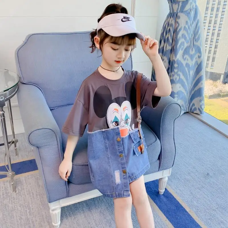 Girls Dress Summer New Girls Denim Stitching Casual Dress Denim Short-sleeved Dress Girls Dress Vestidos De Niña
Girls Dress Summer New Girls Denim Stitching Casual Dress Denim Short-sleeved Dress Girls Dress Vestidos De Niña
